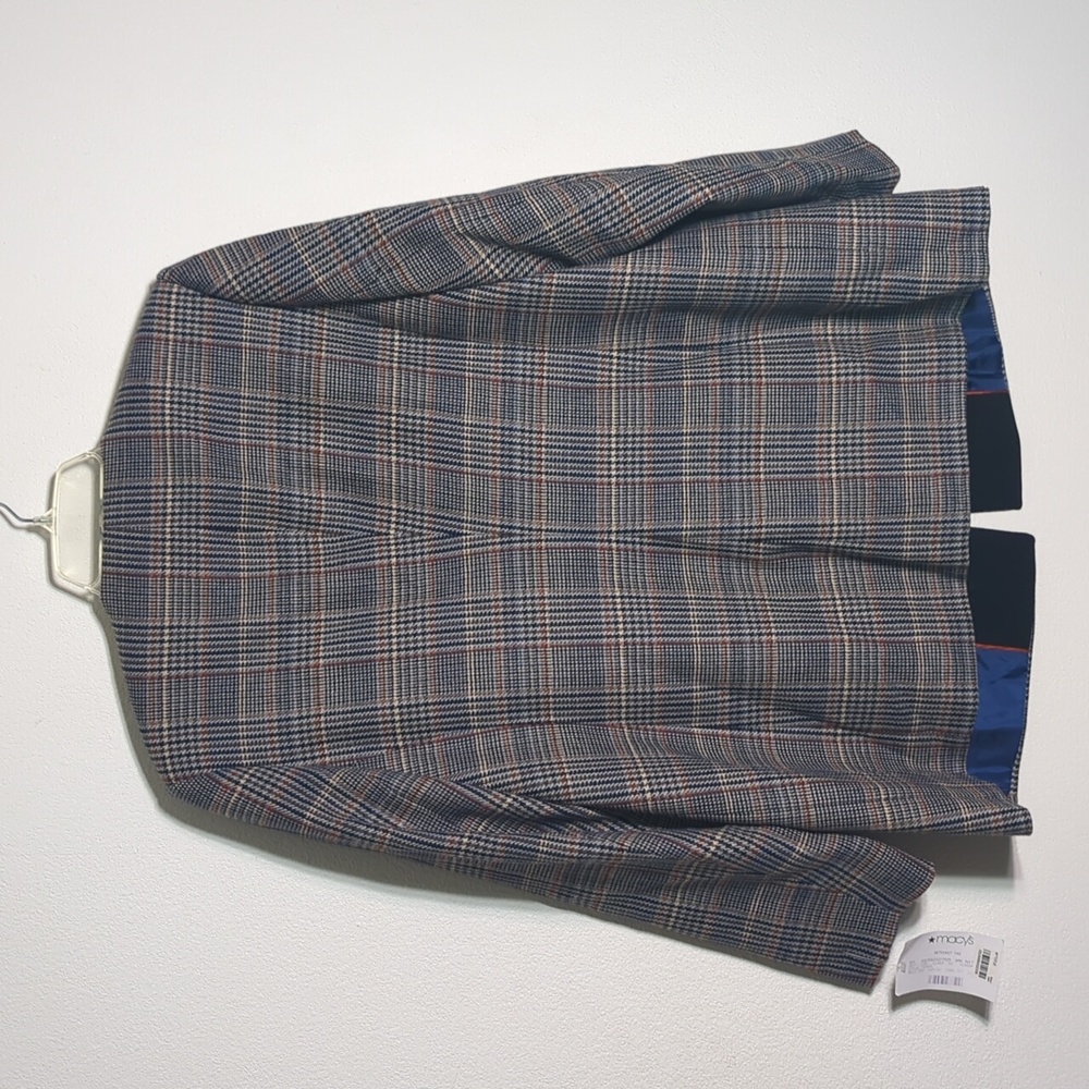 Calvin Klein Women’s Blazer Suit‎ Jacket NWT Plaid Dark Academia Professor 14W - Picture 15 of 16